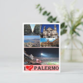 Italië - Sicilië - Palermo - I Love - Briefkaart (Staand voorkant)