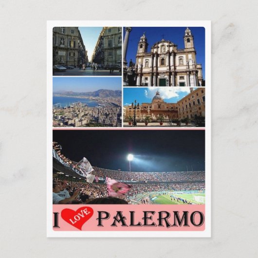 Italië - Sicilië - Palermo - I Love - Briefkaart (Voorkant)