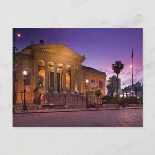 Italië, Sicilië, Palermo, Teatro Massimo Opera Briefkaart (Voorkant)