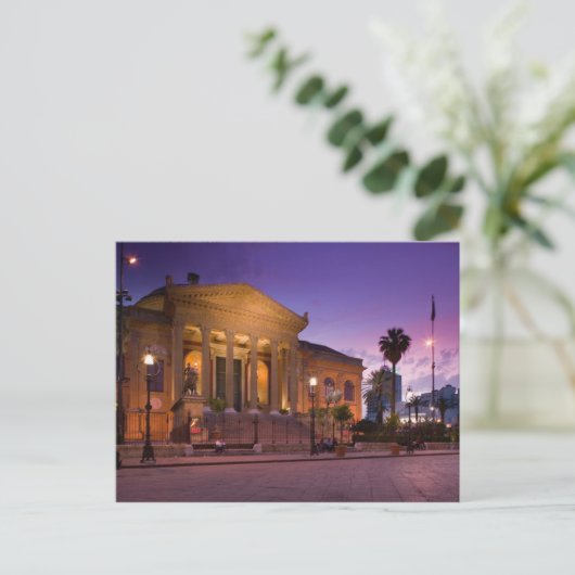 Italië, Sicilië, Palermo, Teatro Massimo Opera Briefkaart (Staand voorkant)