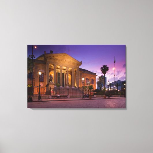 Italië, Sicilië, Palermo, Teatro Massimo Opera Canvas Afdruk (Voorkant)