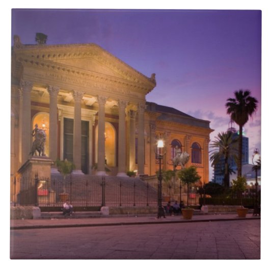 Italië, Sicilië, Palermo, Teatro Massimo Opera Tegeltje (Voorkant)