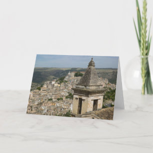 ITALIË, Sicilië, RAGUSA IBLA: Uitzicht en Santa Feestdagen Kaart