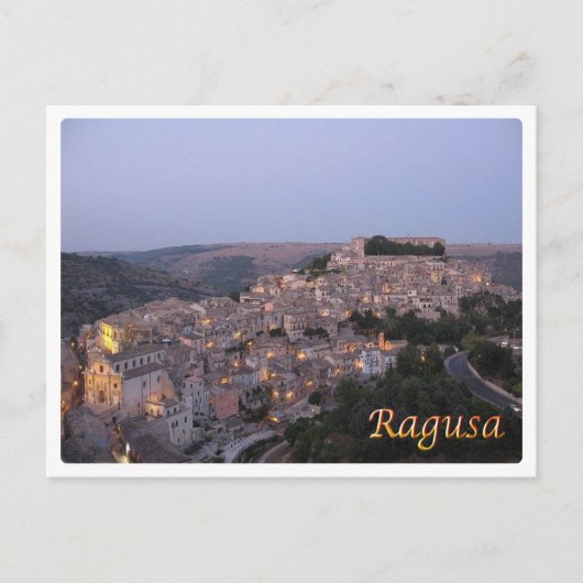 Italië - Sicilië - Ragusa - Night Uitzicht - Briefkaart (Voorkant)
