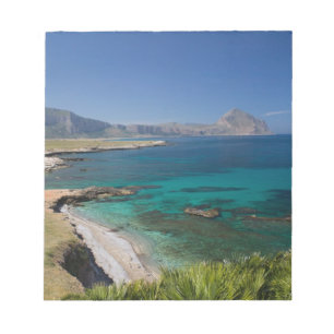 Italië, Sicilië, San Vito Lo Capo, Uitzicht op Gol Notitieblok