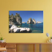 Italië, Sicilië, Scopello, Rocks door Tonnara Canvas Afdruk (Insitu (Woonkamer))