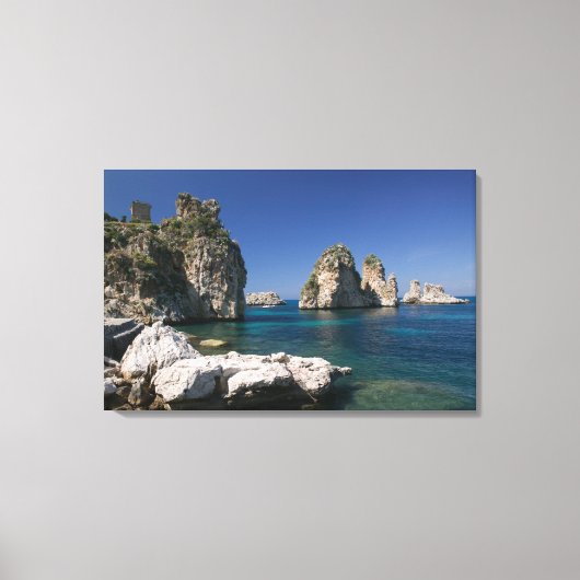 Italië, Sicilië, Scopello, Rocks door Tonnara Canvas Afdruk (Voorkant)