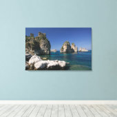 Italië, Sicilië, Scopello, Rocks door Tonnara Canvas Afdruk (Insitu (Houten vloer))