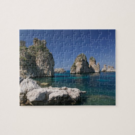 Italië, Sicilië, Scopello, Rocks door Tonnara Legpuzzel (Horizontaal)