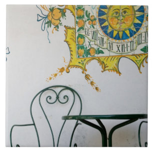 ITALIË, Sicilië, TAORMINA: Bam, streepjescel det Tegeltje