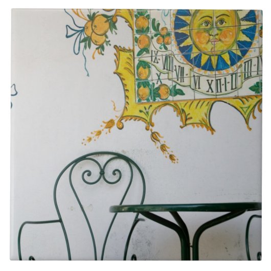 ITALIË, Sicilië, TAORMINA: Bam, streepjescel detai Tegeltje (Voorkant)