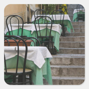 ITALIË, Sicilië, TAORMINA: Corso Umberto 1, Café Vierkante Sticker