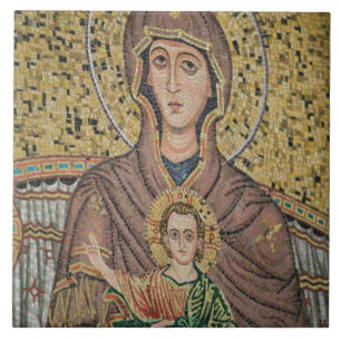 ITALIË, Sicilië, TAORMINA: Corso Umberto 1, Mozaïe Tegeltje