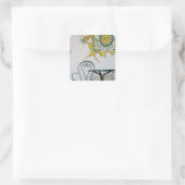 ITALIË, Sicilië, TAORMINA: Detail van bam, cafe Vierkante Sticker (Tas)