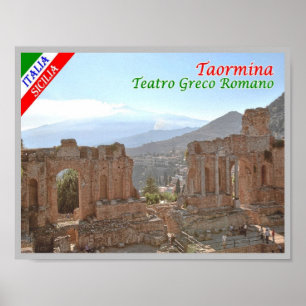 Italië - Sicilië - Taormina - Grieks-Romeins theat Poster