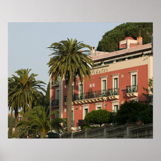 ITALIË, Sicilië, TAORMINA: Hotel Schuler Poster (Voorkant)