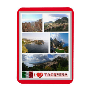 Italië - Sicilië - Taormina - I Love - Magneet