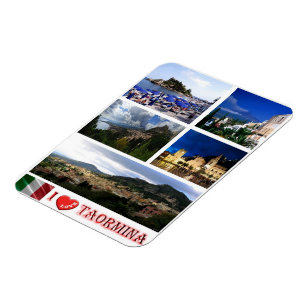 Italië - Sicilië - Taormina - I Love - Magneet