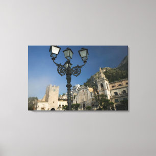 ITALIË, Sicilië, TAORMINA: Piazza iX Aprile, San Canvas Afdruk