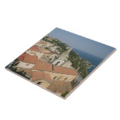 ITALIË, Sicilië, TAORMINA: Uitzicht naar Piazza IX Tegeltje (Zijkant)