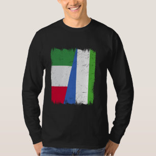Italië Sierra Leone Half Vlag Italiaans Sierra Leo T-shirt