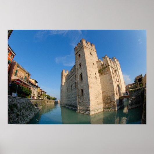Italië, Sirmione, Gardenmeer, Scaliger Poster (Voorkant)