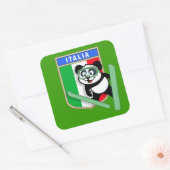 Italië Ski-springende Panda Vierkante Sticker (Envelop)