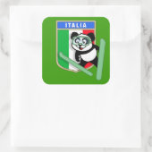 Italië Ski-springende Panda Vierkante Sticker (Tas)