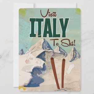 Italië skiën vintage reisposter kaart
