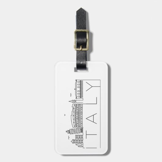 Italië Skyline Bagagelabel (Voorkant verticaal)