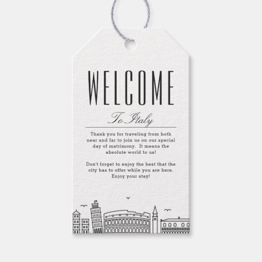 Italië Skyline | Welkomstberichten — Labels Cadeaulabel (Voorkant)