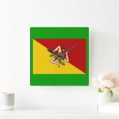 Italië - Sluiftige muur op Sicilië Vierkante Klok (Huis)