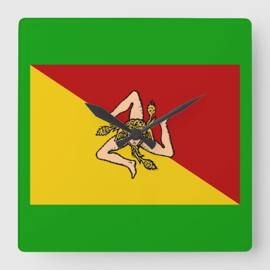 Italië - Sluiftige muur op Sicilië Vierkante Klok (Voorkant)