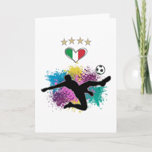 Italië Soccer Football Fan Shirt Flag Splash Kaart (Voorkant)