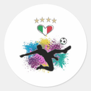 Italië Soccer Football Fan Shirt Flag Splash Ronde Sticker