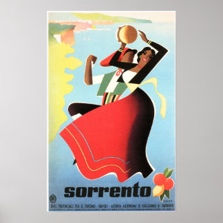ITALIË SORRENTO Napels Girls Dansreist Poster