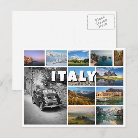 Italië souvenir foto collage briefkaart (Voorkant / Achterkant)