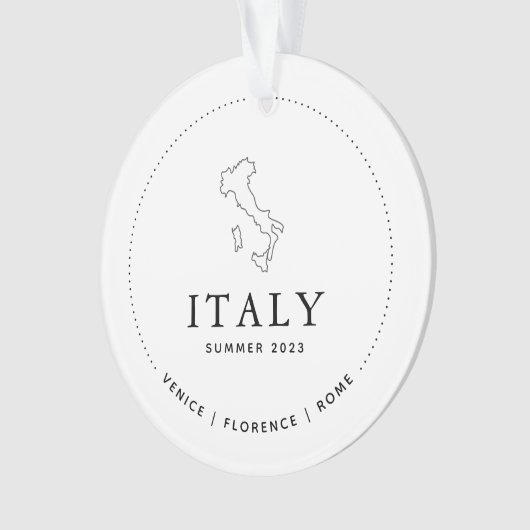 Italië Souvenir Reizen Keepsake Acryl Ornament (voorkant)