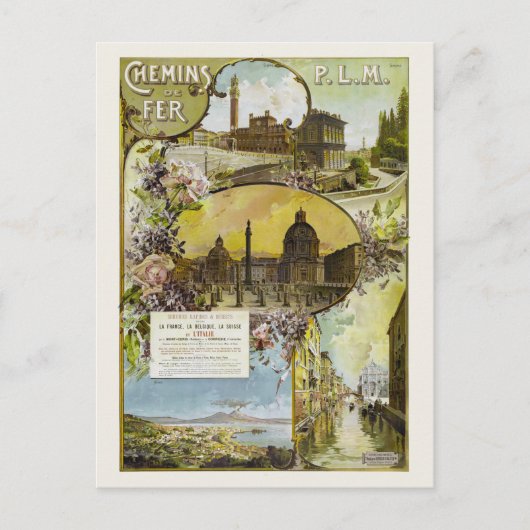 Italië Spoorweg Vintage Poster Briefkaart (Voorkant)