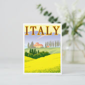 Italië Spring Fields Retro Geïnspireerd Briefkaart (Staand voorkant)