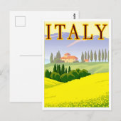 Italië Spring Fields Retro Geïnspireerd Briefkaart (Voorkant / Achterkant)