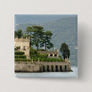 Italië, Stresa, Lago Maggiore, Isola Bella 2 Vierkante Button 5,1 Cm