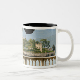 Italië, Stresa, Lago Maggiore, Isola Bella Tweekleurige Koffiemok