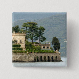 Italië, Stresa, Maggiore-meer, Isola Bella 2 Vierkante Button 5,1 Cm