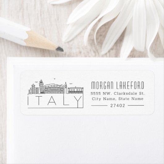 Italië Stylized Skyline | Etiket (Insitu)