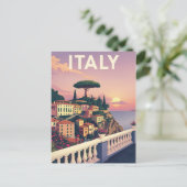  Italië Sunset Coastal Village Travel Briefkaart (Staand voorkant)