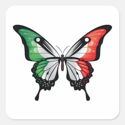 Italië Swallowtail Vlinder Vlag Vierkante Sticker (Voorkant)