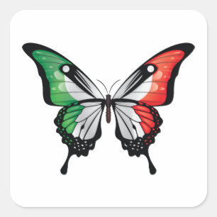 Italië Swallowtail Vlinder Vlag Vierkante Sticker