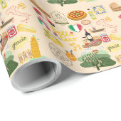 Italië Symbolen Cadeaupapier (Rol Hoek)
