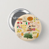 Italië Symbolen Ronde Button 5,7 Cm (Voorkant /achterkant)